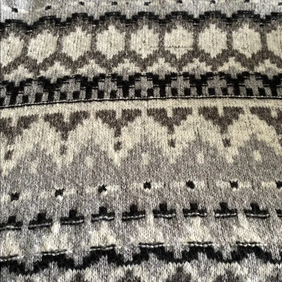 Abercrombie & Fitch Nordic Fair Isle Norwegian pattern knit  mock / roll neck S - Picture 10 of 16